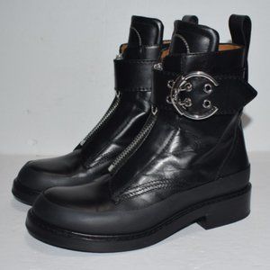 Chloe Roy Zip Front Combat Boots Womens Size 38.5